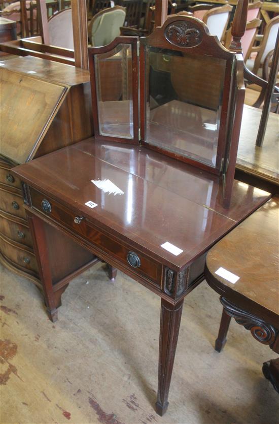 Mahogany lift-up top dressing table
